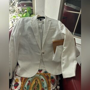 J.Crew Petite 10 White Blazer Gold Nautical Buttons Career Tailored Jacket